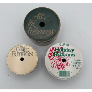 Vintage holiday ribbon three pack green red gold - WFR All the Trimmings Offray
